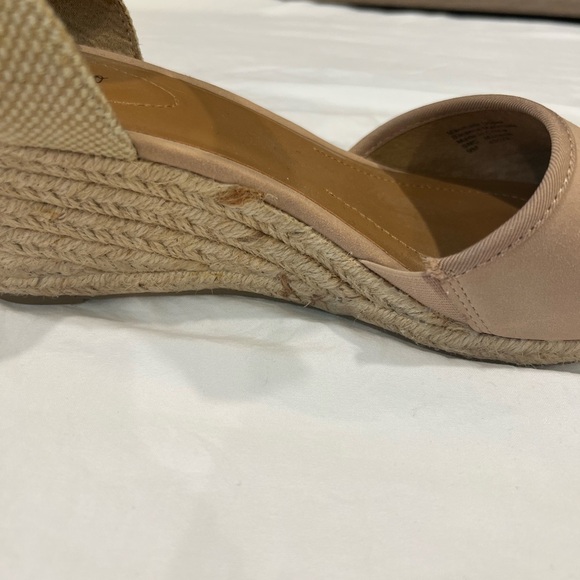 Style & Co Nude Espadrille Wedge Sandals Size 9 | Ankle Strap Platform Heels - Picture 2 of 6